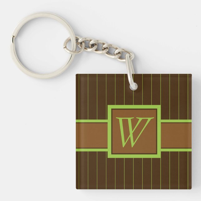 Porte-clés Chocolat avec Porte - clé acrylique Pinstripes de  (Devant)