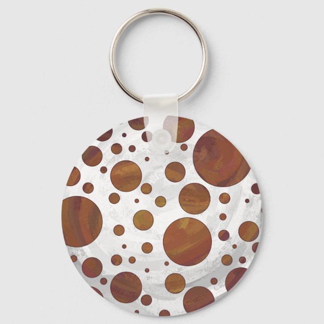 Porte-clés Chocolat Carmel Swirl Polka Dot (Recto)