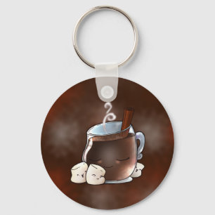Porte-clés Chocolat chaud Kawaii et Marshmallows