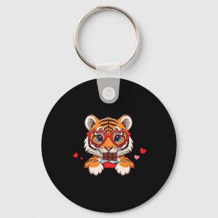 Porte-clés Chocolat coeur de tigre drôle Saint-Valentin Tigre