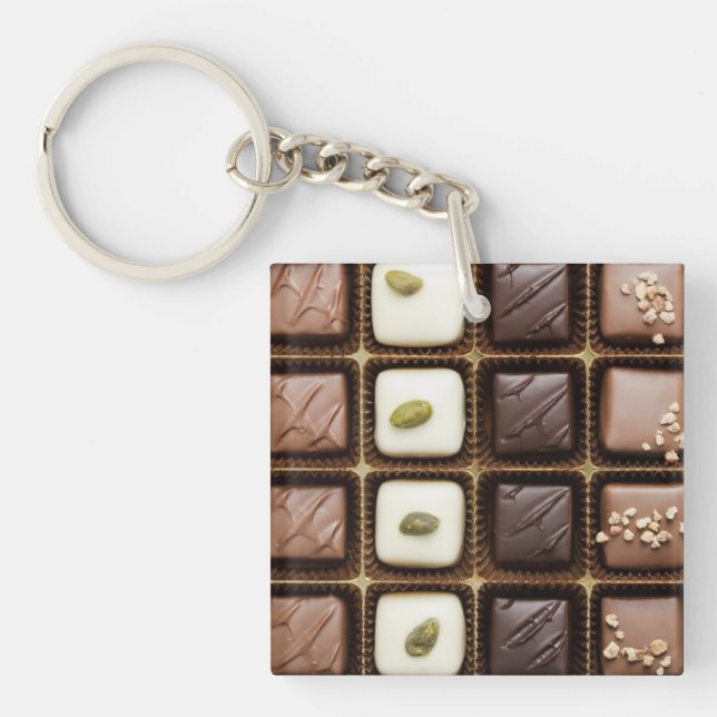 Porte-clés Chocolat de luxe fait main dans une boîte (Devant)