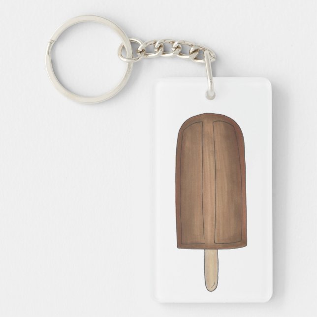 Porte-clés Chocolat Fudge Fudgesicle Ice Crème Popsicle nourr (Devant)