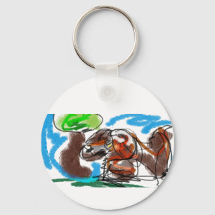 Porte-clés chocolat labrador art