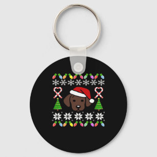 Porte-clés Chocolat Labrador Chiot Noël Père Noël surdimensio