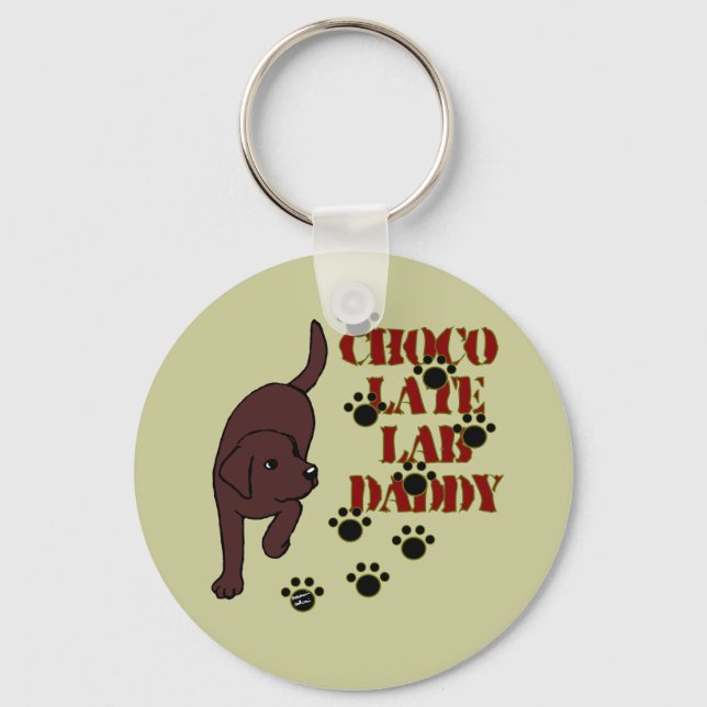 Porte-clés Chocolat Labrador Daddy (Recto)