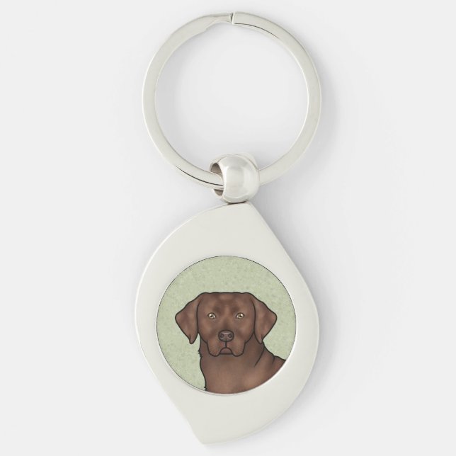 Porte-clés Chocolat Labrador Retriever Art Cute Lab Chien Hea (Devant)