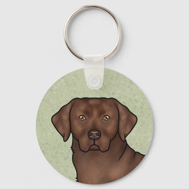 Porte-clés Chocolat Labrador Retriever Art Cute Lab Green (Recto)