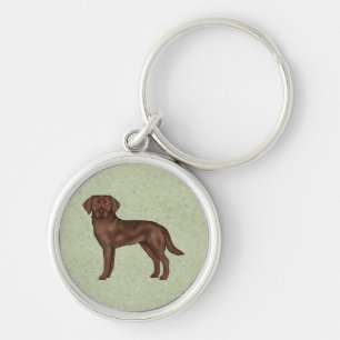 Porte-clés Chocolat Labrador Retriever Dessin de chien vert
