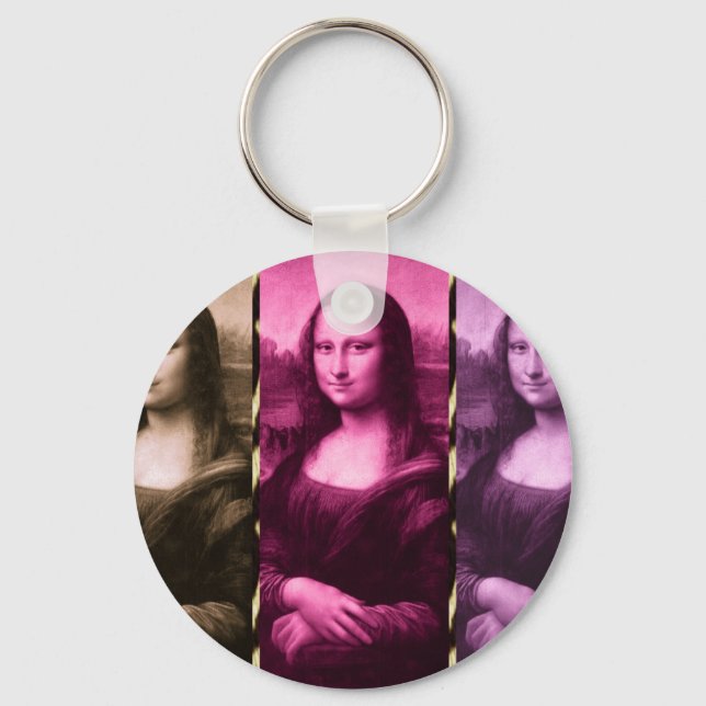 Porte-clés Chocolat rose violet Poster de animal Mona Lisa (Recto)