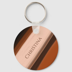 Porte-clés Chocolat Toffee Taupe Nom Personnalisé 
