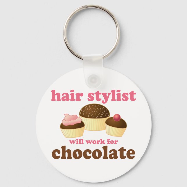 Porte-clés Chocolate Hair Stylist Occupation Gift (Recto)