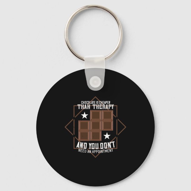 Porte-clés Chocolate Is Cheaper Than Therapy (Recto)