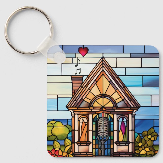 Porte-clés Choeur de la Terre - Petit Vitrail de la Maison - (Recto)