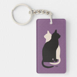 Porte-clés Choisir Couleur Noir Blanc Chat Duo Yin Yang Style