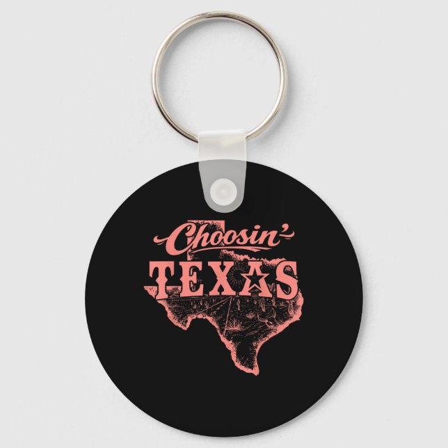 Porte-clés Choisir Texas Lone Star État d'esprit Occidental (Recto)