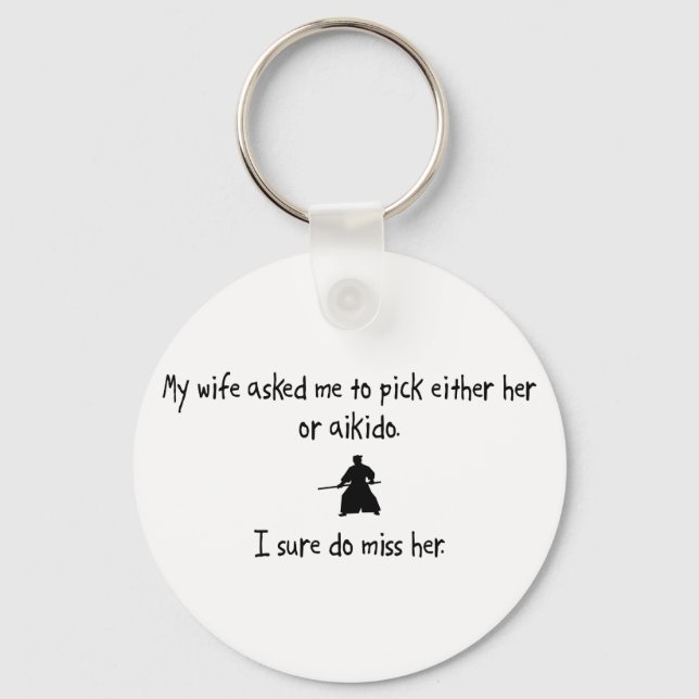 Porte-clés Choisir une femme ou un aïkido (Recto)