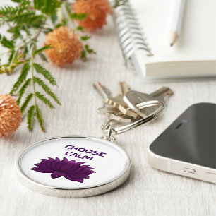 Porte-clés Choisissez Fleur de Lotus Violet Calme