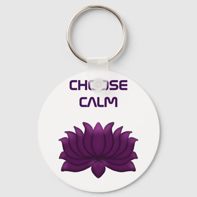 Porte-clés Choisissez Fleur de Lotus Violet Calme  (Recto)