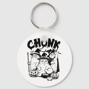 Porte-clés Chonk Chat Witch Halloween Saison Éffrayante Fat M