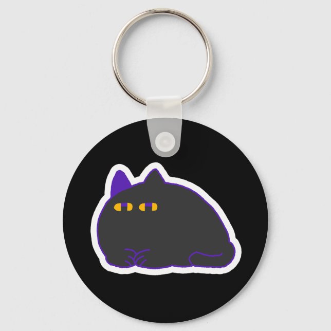 Porte-clés Chonky Black Cat Keychain  (Recto)
