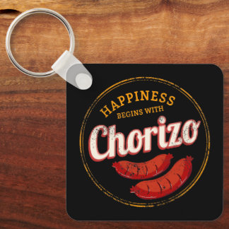Porte-clés Chorizo Retro Saucisson Vintage barbecue gastronom