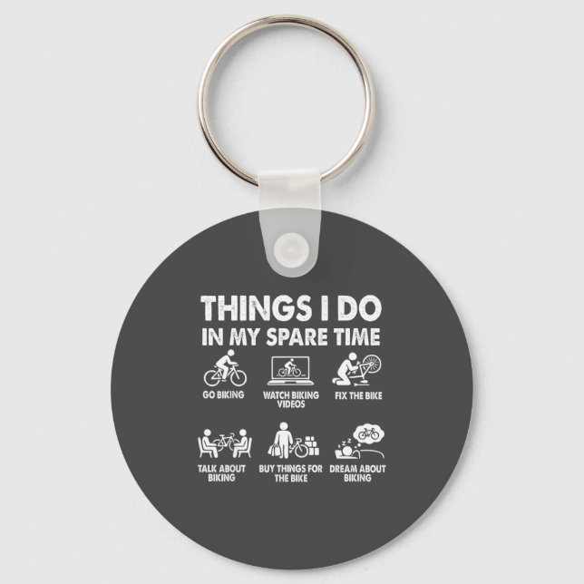 Porte-clés Choses que je fais pendant mon temps libre Vélo dr (Recto)