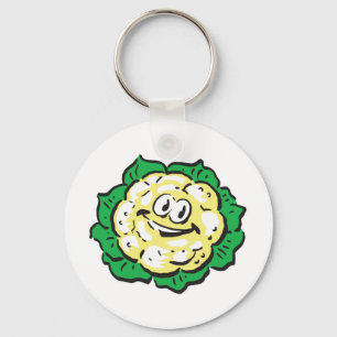 Porte-clés chou-fleur au visage heureux