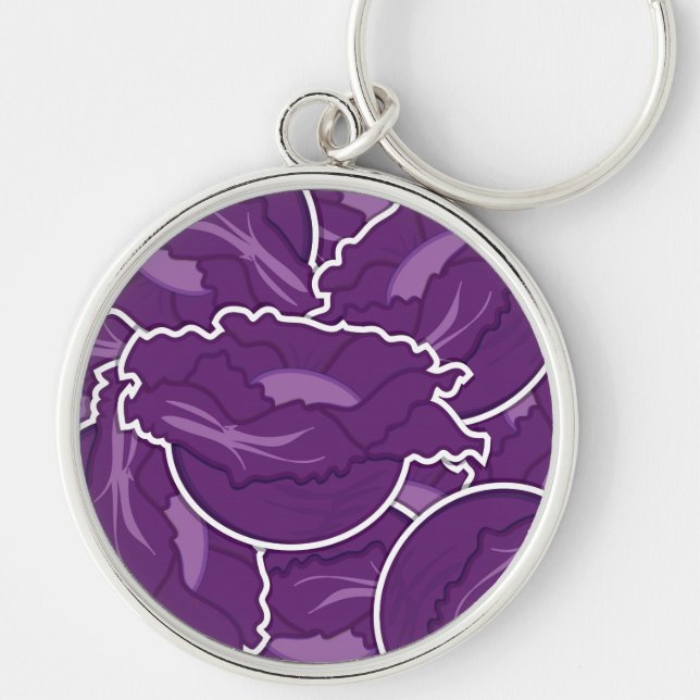Porte-clés Chou pourpre funky (Devant)