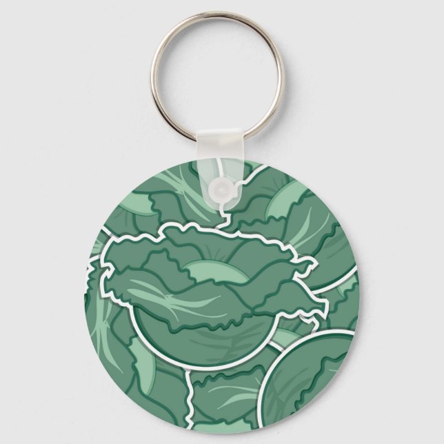 Porte-clés Chou vert funky (Recto)