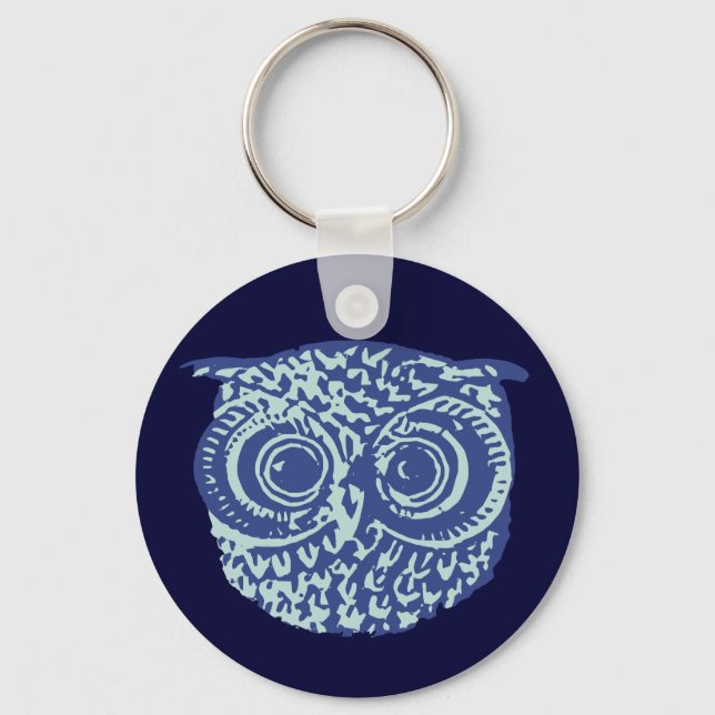 Porte-clés Chouette bleue mignonne (Recto)
