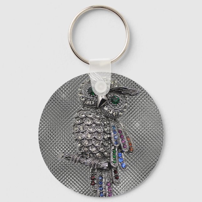 Porte-clés chouette blonde (Recto)