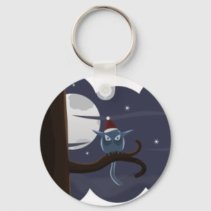 Porte-clés chouette de noël effrayant