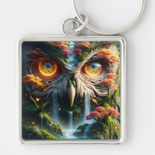 Porte-clés Chouette d'Imaginaire, arbres à cascade
