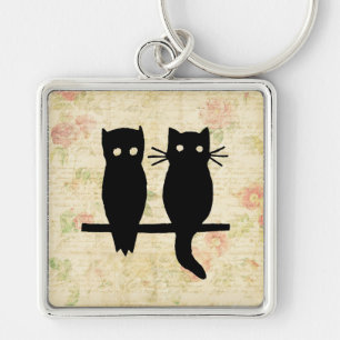 Porte-clés Chouette et chat