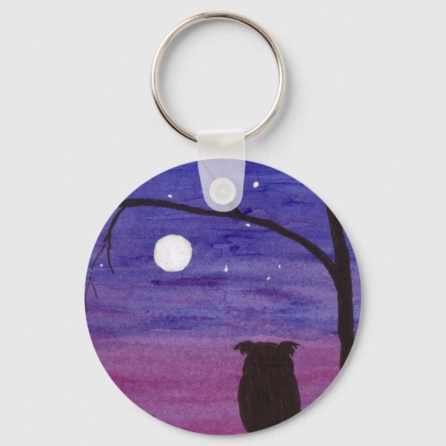 Porte-clés Chouette et Pleine lune (Recto)
