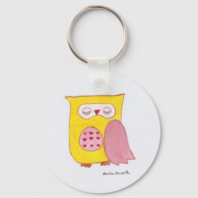 Porte-clés Chouette jaune (Recto)