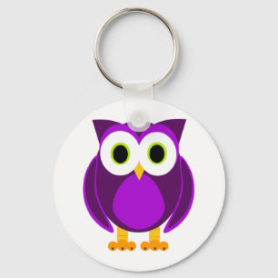 Porte-clés Chouette mignonne pourpre