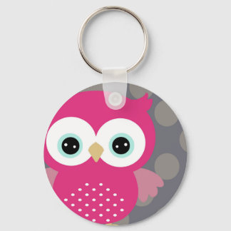 Porte-clés Chouette rose