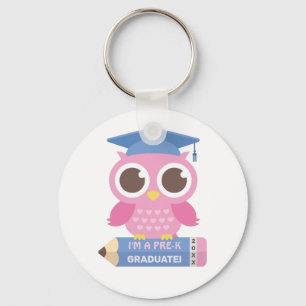 Porte-clés Chouette Rose Mignonne Sur Crayon, Diplômé de Mate