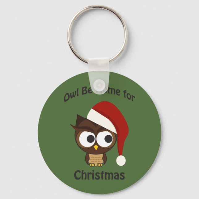Porte-clés Chouette soit à la maison pour Noël ! (Recto)