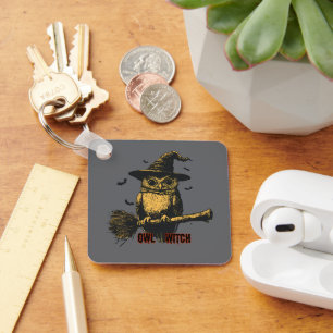 Porte-clés Chouette Sorcière Halloween Magique Mignon Oiseau