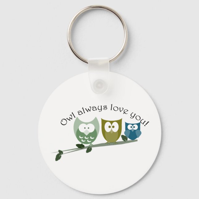 Porte-clés Chouette t'aime toujours ! (Recto)