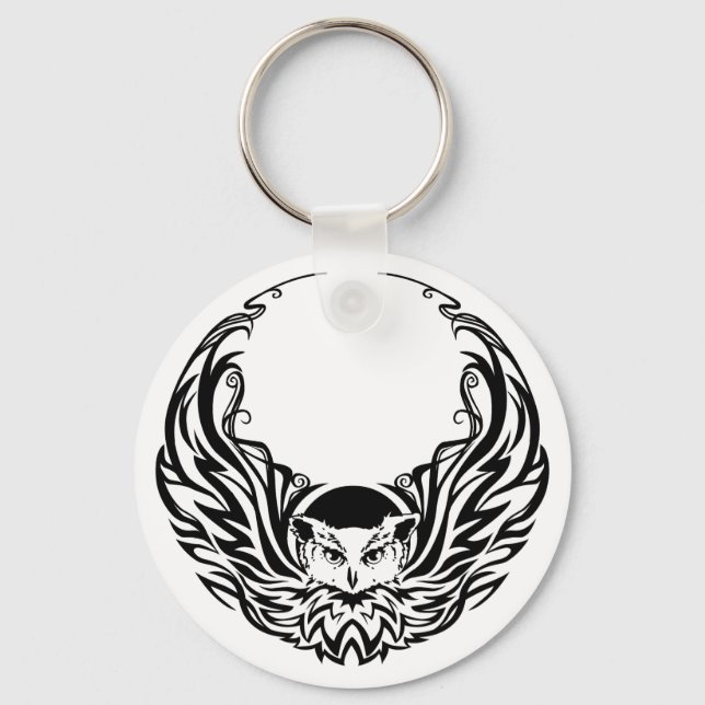 Porte-clés Chouette tribale (Recto)