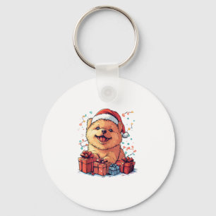Porte-clés Chow Chow Chow Chow Santa Hat Drôle Noël Chien de