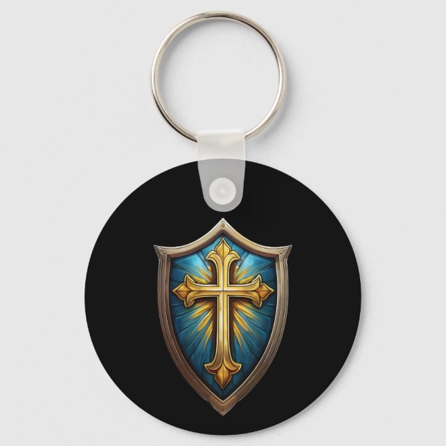 Porte-clés chrétien Bouclier de la Foi (Recto)