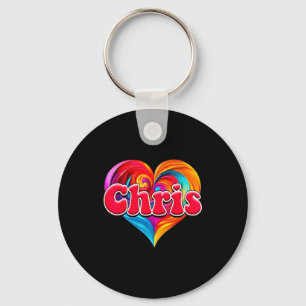 Porte-clés Chris groovy nom j'aime chris 80's90's drôle