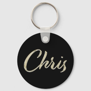 Porte-clés Chris Name Whitegold Button