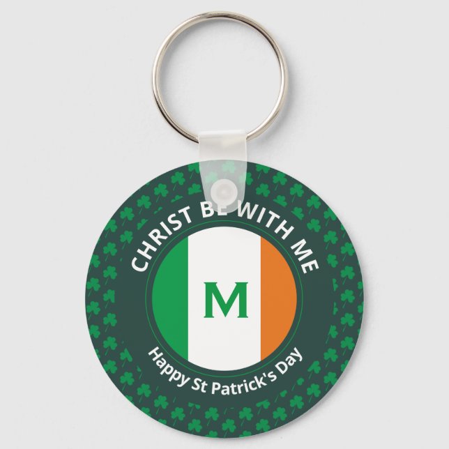 Porte-clés CHRIST BE WITH ME St Patricks Day Quote (Recto)