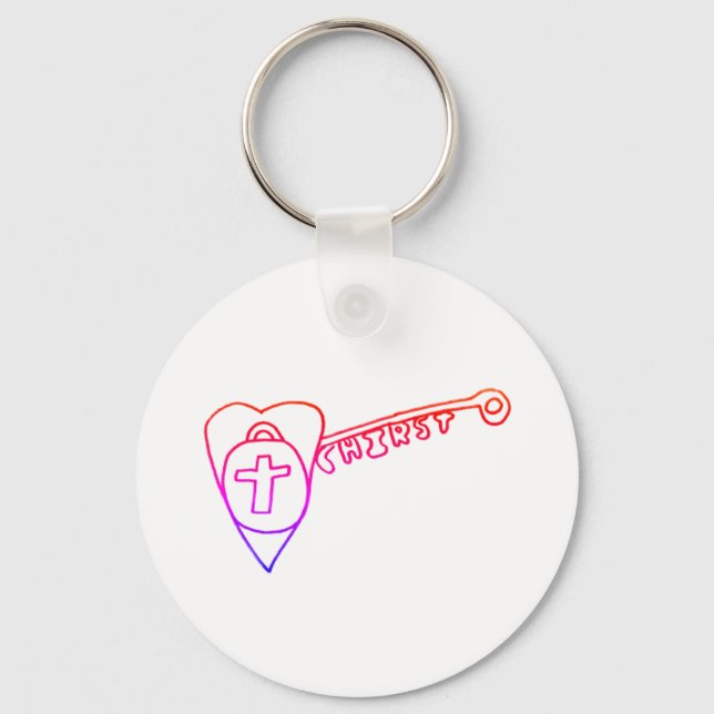 Porte-clés Christ is the Key Acrylic Round Keyring (Recto)