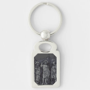 Porte-clés Christ ressuscité entre les saints André et Longin